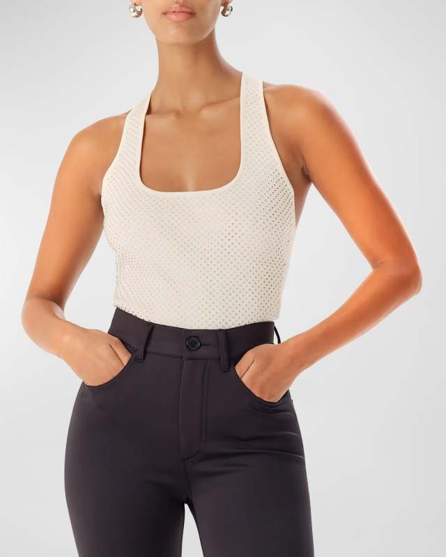 Mikita Rhinestone-Embellished Knit Top